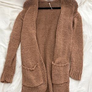 Free People Tan Knit Cardigan
